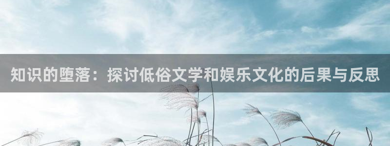 免费全本小说阅读全文：知识的堕落：探讨低俗文学和娱乐文化的后果与反思